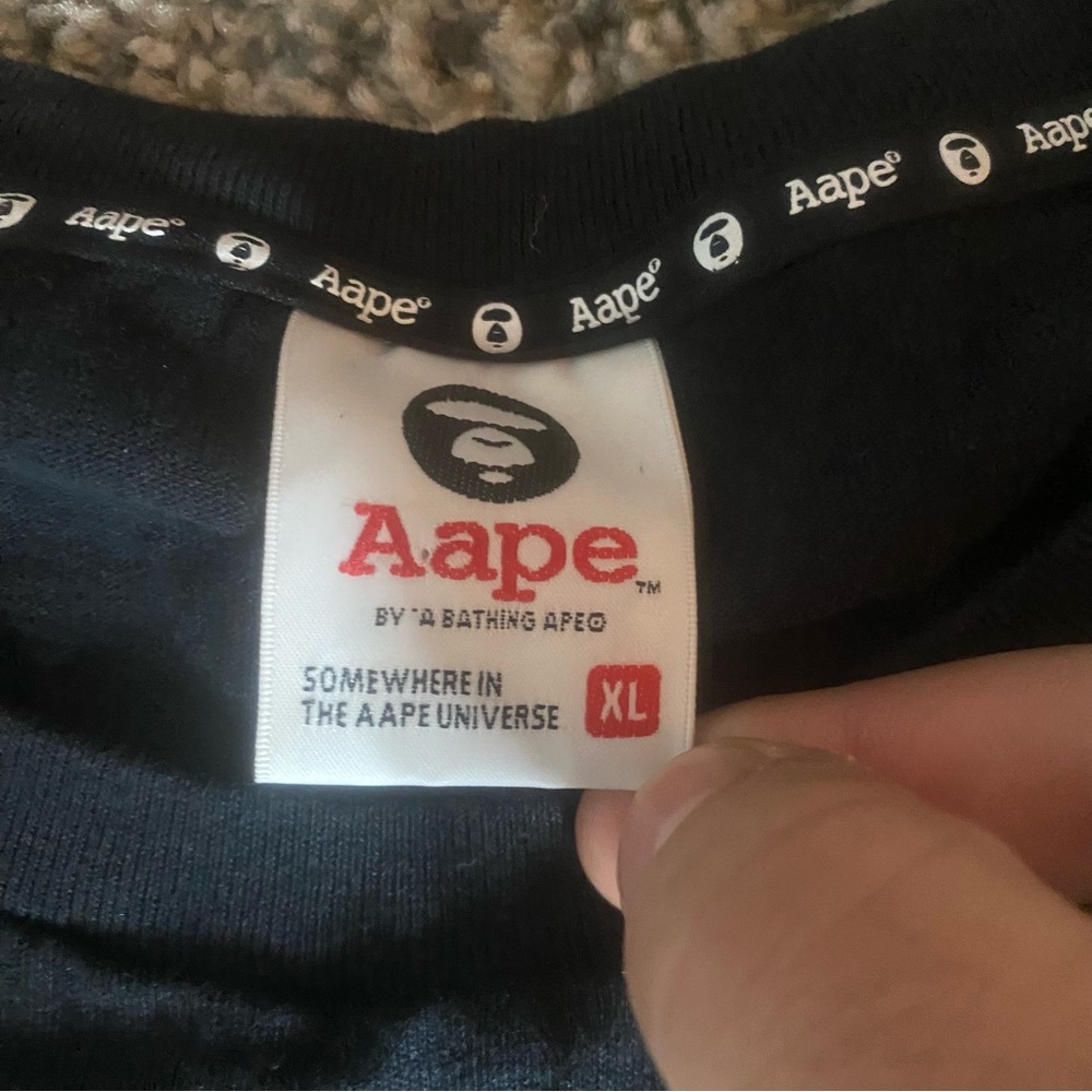 Aape By A Bathing Ape Shirt Mens XL Black Baby Milo Camo Short Sleeve Graphic - Picture 4 of 9